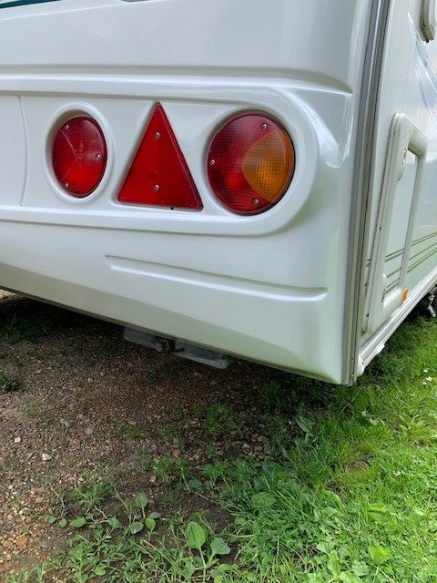 caravan fibreglass rear panel repaired